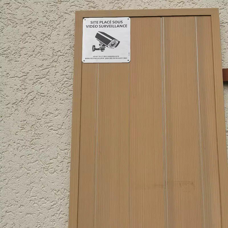 CIFBUY Videoüberwachungs-Schild aus Metall in französischer Sprache, 2er-Set, B/H: 15 x 15 cm, selbstklebend mit Loch zur CCTV-Hinweisung - Bild 3
