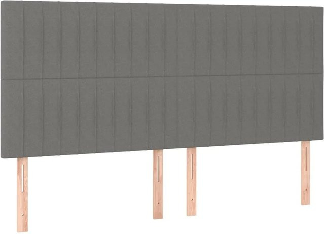 vidaXL LED Kopfteil Dunkelgrau mit USB-Anschluss und integrierter Beleuchtung, B/T/H: 180 x 5 x 128 cm - Bild 1