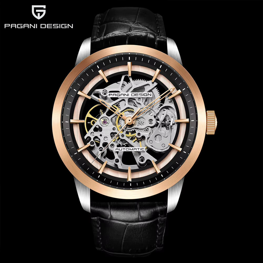 Pagani Design Armbanduhr, Automatik, Edelstahl, Leder, 43 mm, Herren - Bild 3