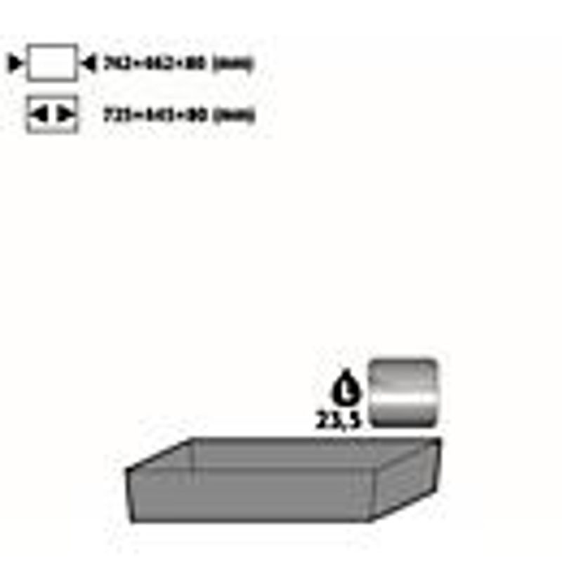 Bodenauffangwanne Stawa-R aus Edelstahl für asecos Sicherheitsschränke der Q30, Q90 und S90 Serie, B/T/H: 74,2 x 50,7 x 8,3 cm - Bild 2