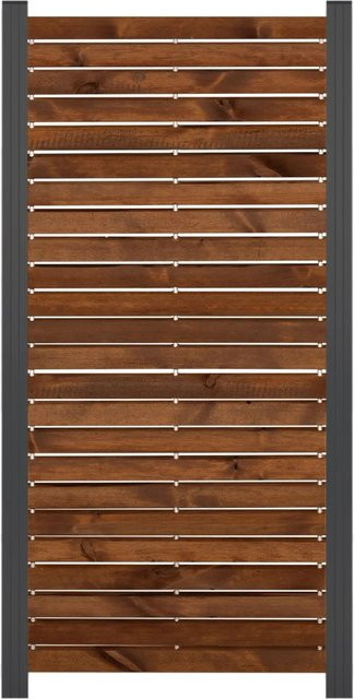GartenLand Rhombus Holz Zaun Craftwood aus Skandinavischer Kiefer in Braun, Sichtschutz mit Rhombus-Profil, geölt, Breite: 81,5 cm, Höhe: 180 cm - Bild 1
