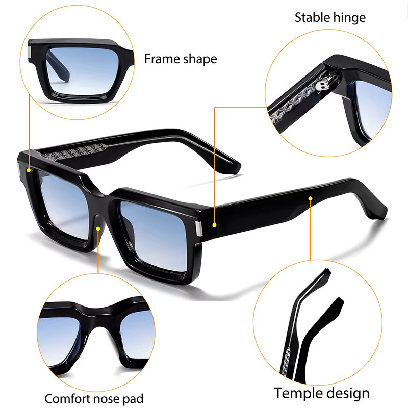HBK Sonnenbrille, Quadratisch, Vollrand, Kunststoff, Unisex - Bild 4