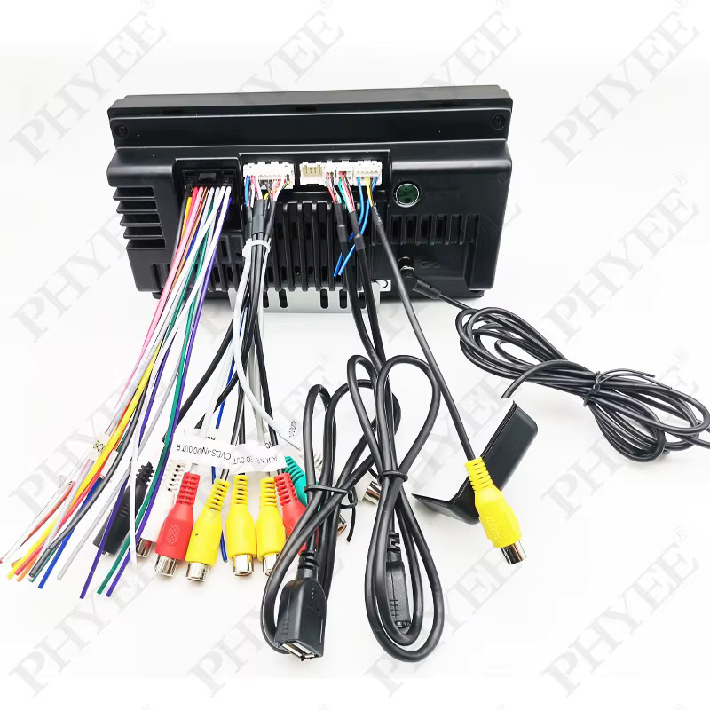 PHYEE 16-poliges Kabelbaum-Set mit USB-Adapter, GPS-Antenne, Mikrofon, Video CVBS, Audio Aux und RCA für universelle Android-Autoradios, Multicolor - Bild 2