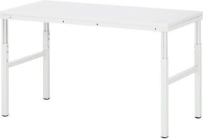 Rau Arbeitstisch Basis Serie E aus Spanplatte in Lichtgrau, B: 150 cm, T: 70 cm, H: 65-100 cm - Bild 1