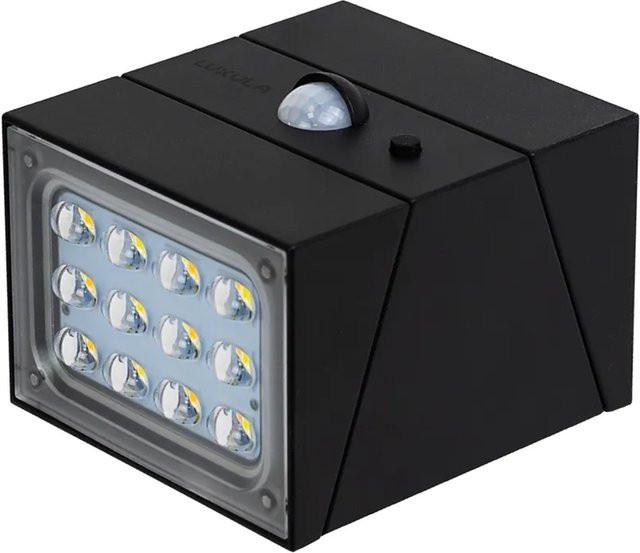 LUXULA Solar Wandleuchte Schwarz mit Bewegungsmelder und einstellbarer Farbtemperatur 3000-6000K, 300lm, drehbar für Außenbereich, Hauswand und Garten - Bild 1