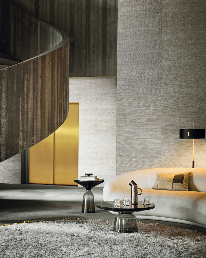 Omexco Tapete Cosmic LAN202 in Silber, Gold und Grau mit abstraktem Naturdesign aus Vlies und Textil - Bild 1