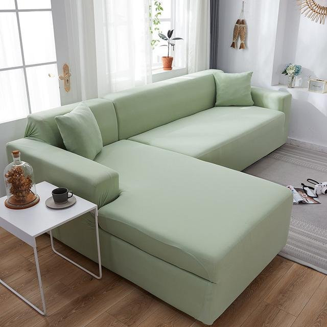 Housmife Ecksofa-Bezug aus elastischem Spandex für L-förmige Sofas, Grün, Größe Large (190-230 cm) - Bild 1