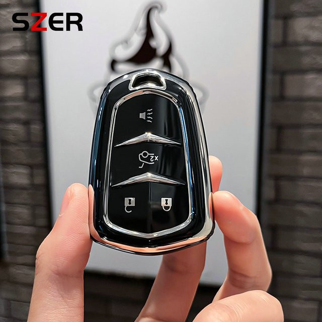 SZER Smart Remote Key Case Cover Shell für Cadillac ATS XTS XT5 XT4 CT6 XT6 CTS DTS ESV STS ELR in Schwarz - Bild 1