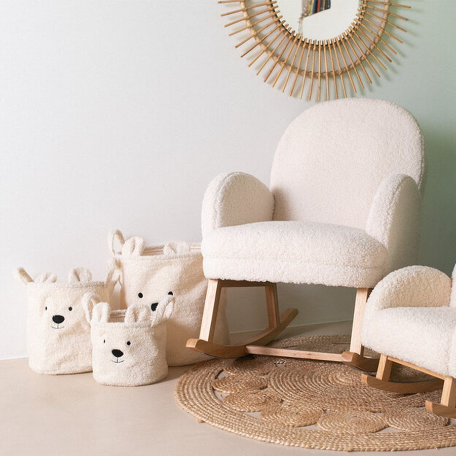 Childhome Aufbewahrungskorb Teddy 3er Set in Offwhite und Beige mit Griffen - Bild 3