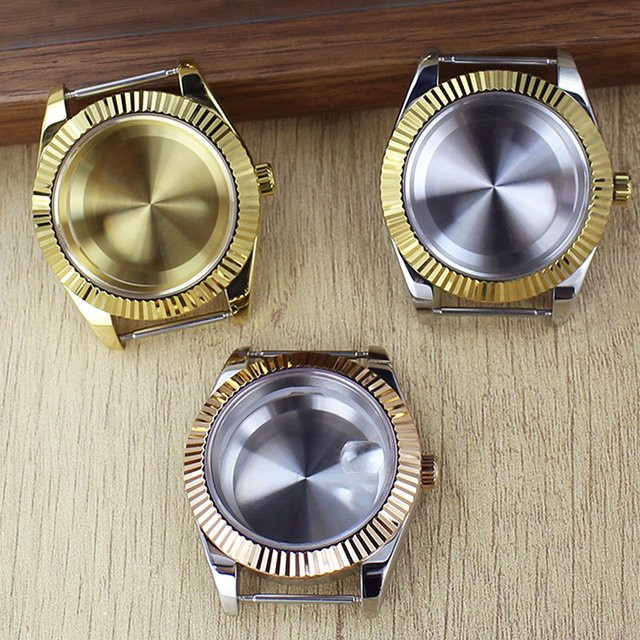 miaozhunke Uhrengehäuse, Saphirglas, Gold, Unisex - Bild 1