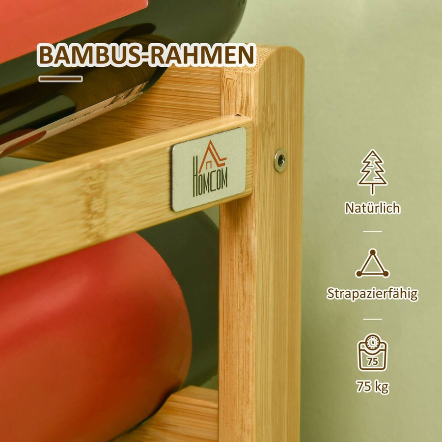 HOMCOM Weinregal aus Bambus Naturholz für 16 Flaschen, B/T/H: 43 x 23,5 x 38 cm - Bild 4