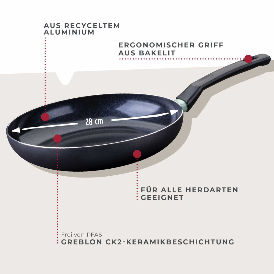 Fackelmann Bratpfanne Brandao aus Keramik und Aluminium in Schwarz, Durchmesser: 28 cm - Bild 3