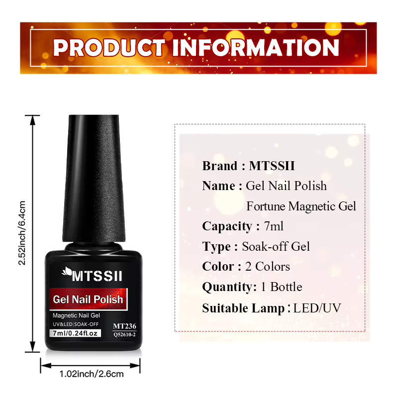 Mtssii Gel-Nagellack, Golden, Schimmernd, 7 ml - Bild 5