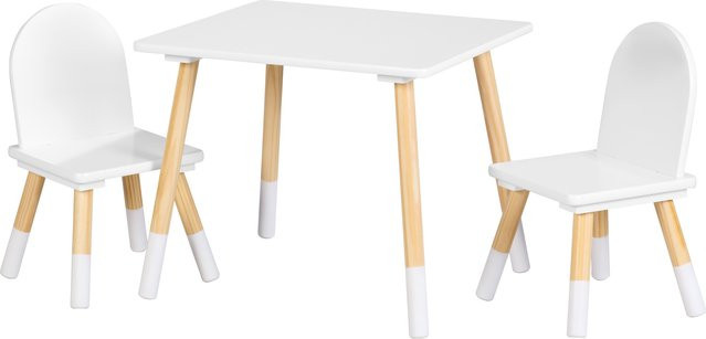 LIVARNO Kinder Sitzgruppe aus Kiefernholz und MDF in Weiß - Bild 1