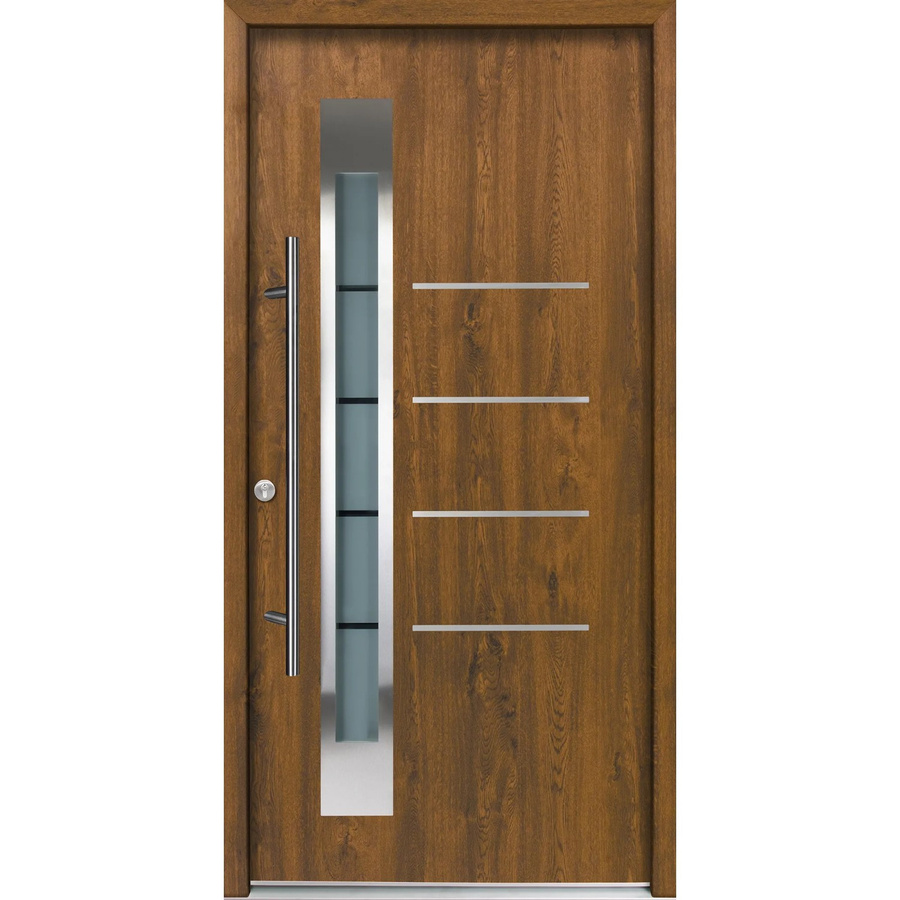 Splendoor Thermospace Haustür Berlin Prime in Nussbaum mit Glaseinsatz, Farbe: Braun, B/H: 110 x 210 cm - Bild 2