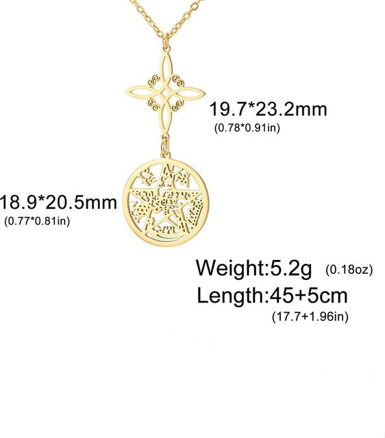 Rui Di Halskette, Doppel-Amulett, Edelstahl, 45 cm, Unisex, beige - Bild 1