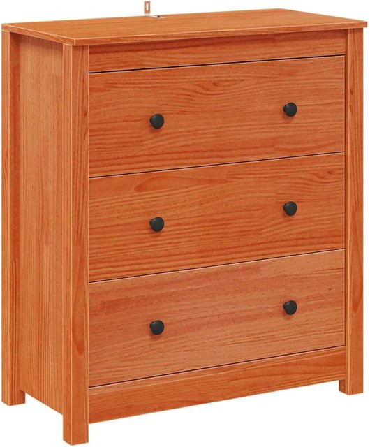 vidaXL Sideboard aus massivem Kiefernholz in Wachsbraun, B/T/H: 70 x 35 x 80 cm - Bild 1