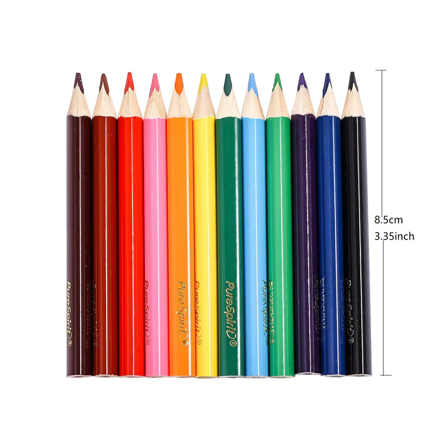 Purespirit Mini-Bleistift-Set mit 12 Farben in Multicolour zum Zeichnen, Malen und Schattieren für Kinder und Studenten - Bild 3