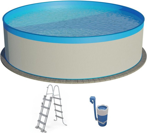 Summer Fun Stahlwandpool Athen rund, Durchmesser: 300 cm, Höhe: 90 cm, Weiß und Blau