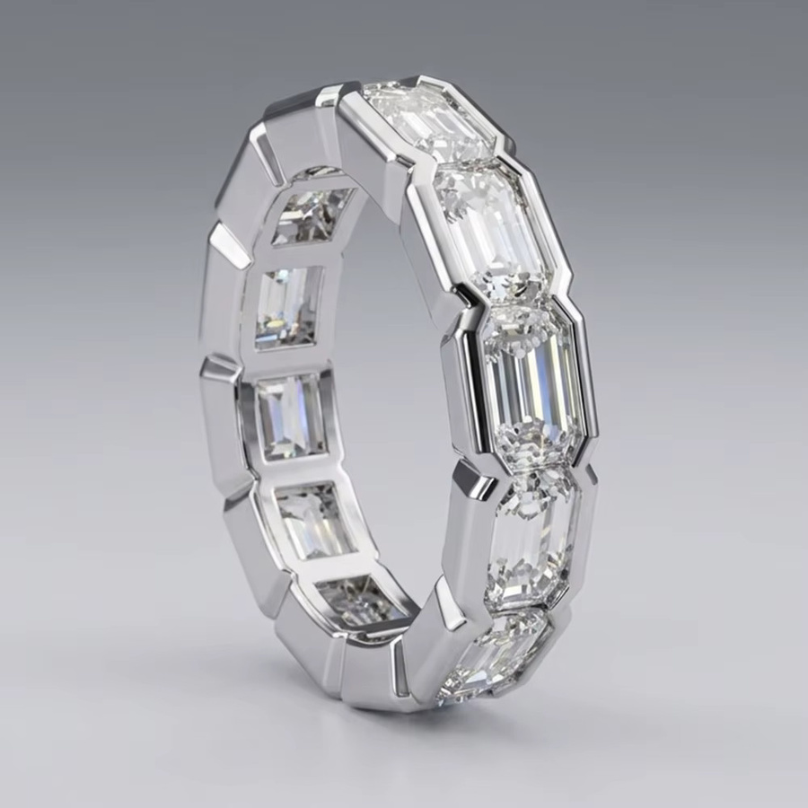 KNOBSPIN Eternity Band Ring, 925 Silber, Moissanit, Damen - Bild 3