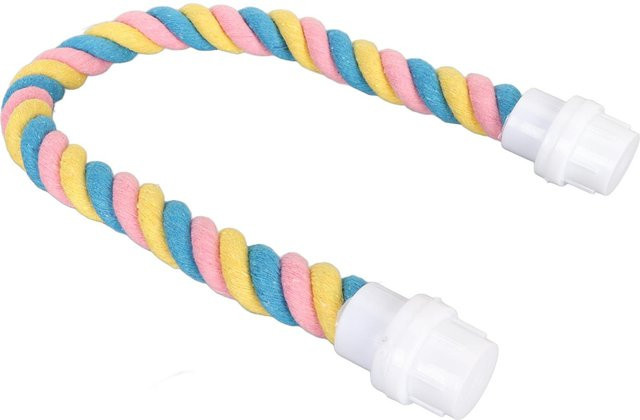 Buntes Vogel-Seil-Spielzeug aus Baumwolle als flexible Sitzstange und Kletterspielzeug für Nymphensittiche und Wellensittiche, Multicolor - Bild 1