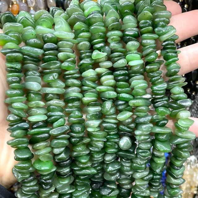 SYSRXLR Spacer Perlen, Grüne Jade, 8-12 mm, Unisex - Bild 1