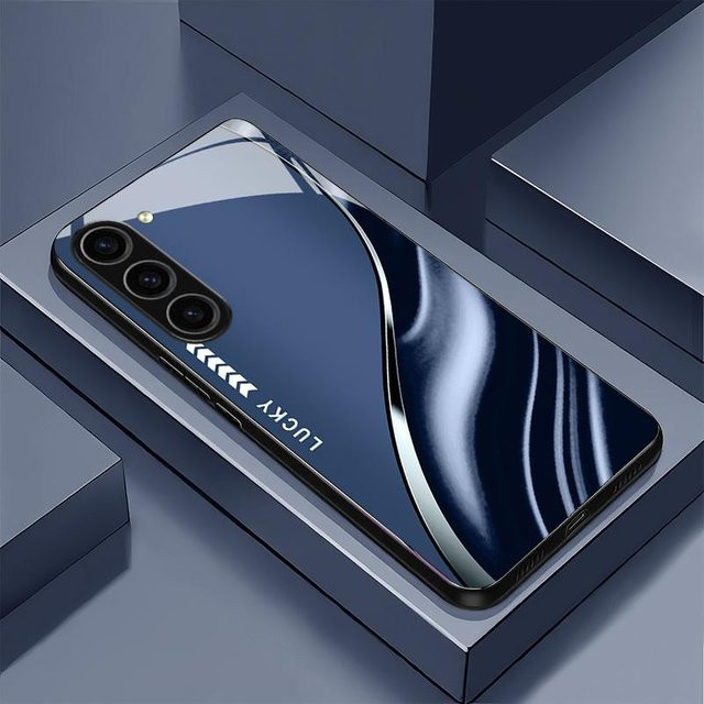 Handyhülle mit Wellenmuster für Samsung Galaxy S26 S25 S24 S23 S22 S21 Ultra Plus FE in Blau, sturzesicheres Rückseiten-Cover - Bild 1