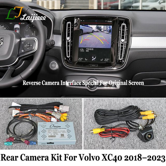 LJLAIJIEEE Rückfahrkamera mit HD-Nachtsicht und Video-Decodierungs-Interface-Kit für Volvo XC40 2018 bis 2023, Schwarz - Bild 1