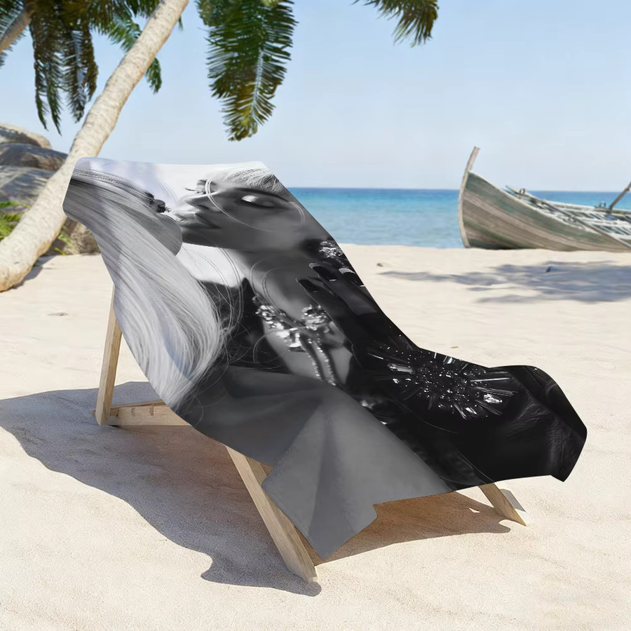 Bad La J-Joia Gyal Sänger Handtuch Schwarz für Strand und Sport B/T/H: 70 x 40 x 40 cm - Bild 5