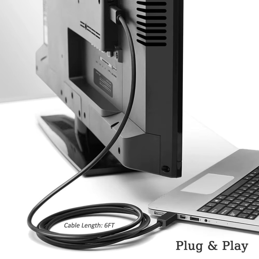 PzzPss Mini DisplayPort auf HDMI Adapter 4K UHD Konverter für MacBook Pro Air in Schwarz oder Weiß - Bild 3