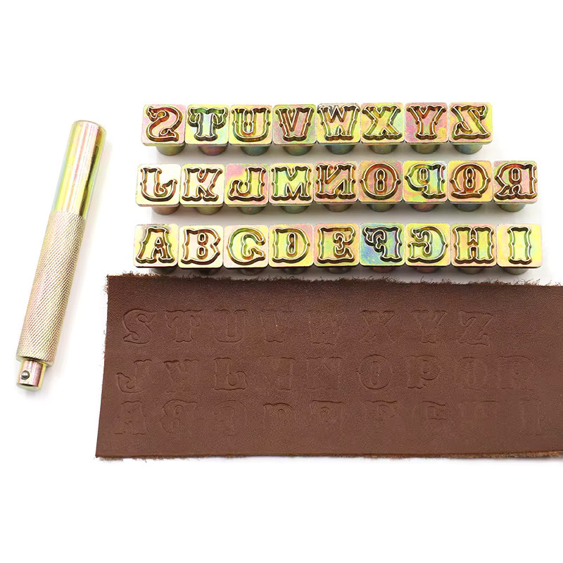 QJH Set edle Metallbuchstaben A-Z als Lederprägewerkzeug für dein DIY Lederprägung Kunsthandwerk - Bild 2