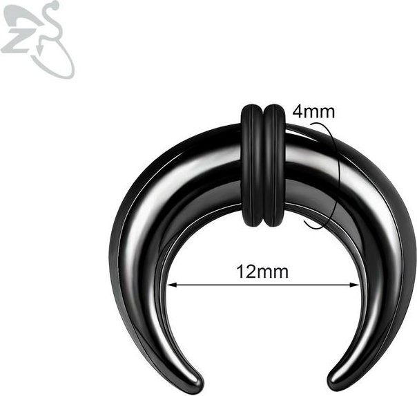 ZS Nasenring Ochsenhornform, Edelstahl, Schwarz, Herren - Bild 1