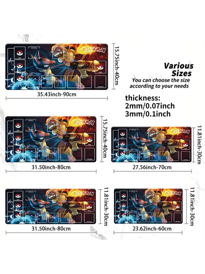 Potdemiel Pokémon Lucario Infernape TCG Spielmatte, Zubehör, Gummi - Bild 6