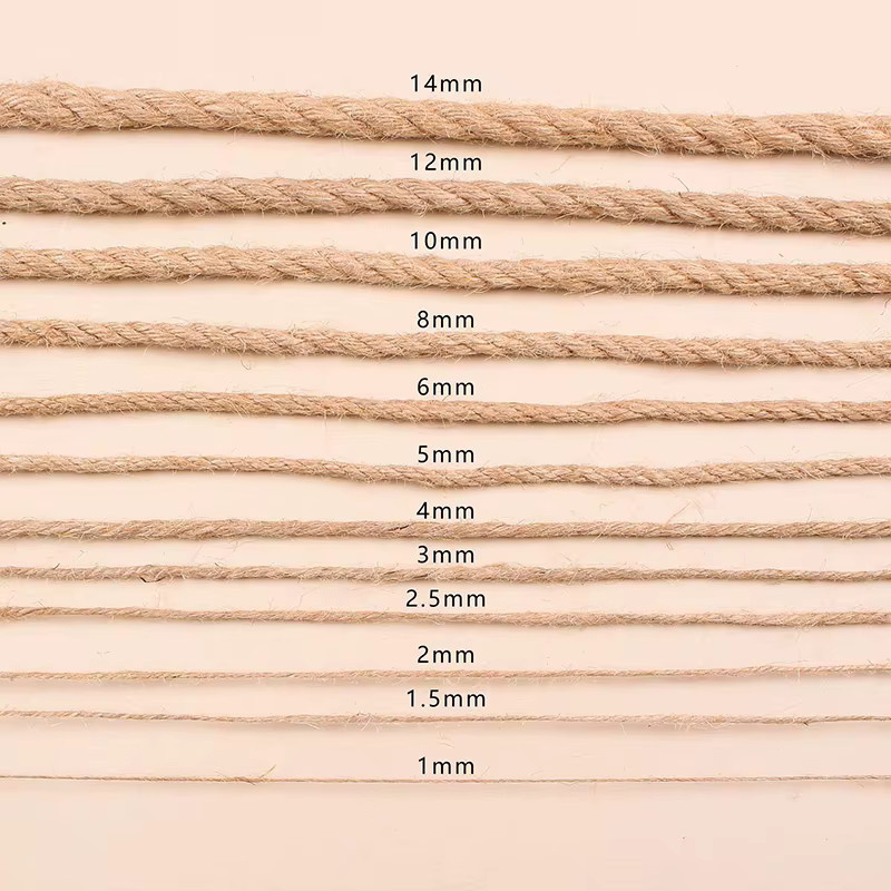 Natürliches Jute- und Hanfseil in Beige für Makramee und DIY-Handwerk, Durchmesser 1 mm bis 10 mm - Bild 2