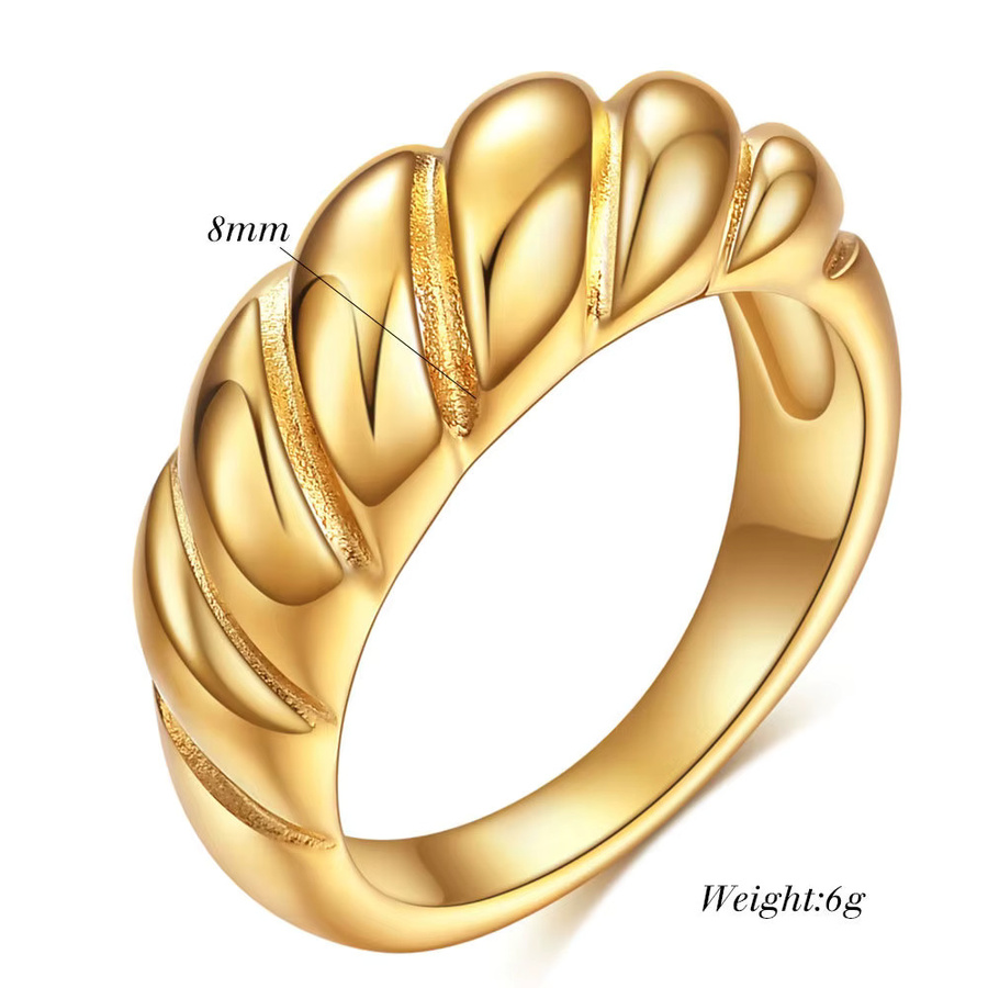 VQYSKO Croissant-Ring, Edelstahl, Gold, Damen - Bild 2