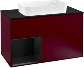 V&B Waschtischunterschrank Finion 100 Wandbeleuchtung in Blau Matt lackiert B/T/H: 100 x 50,1 x 50,1 cm - Bild 1
