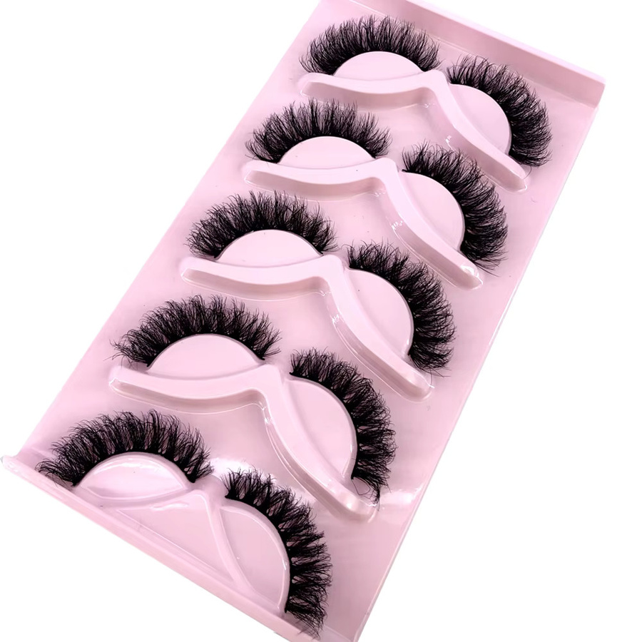 AMSDCN Cat-Eye Streifenwimpern, 5 Paar, Black, natürlich - Bild 3