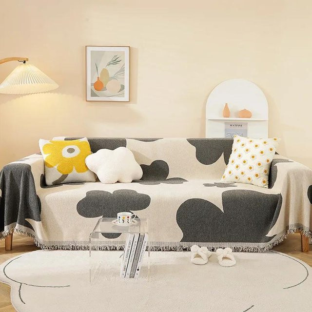 Rutschfester Sofabezug aus Chenille mit floralem Jacquard-Design von Super Six, Mehrfarbig, B/T: 180 x 130 cm - Bild 1