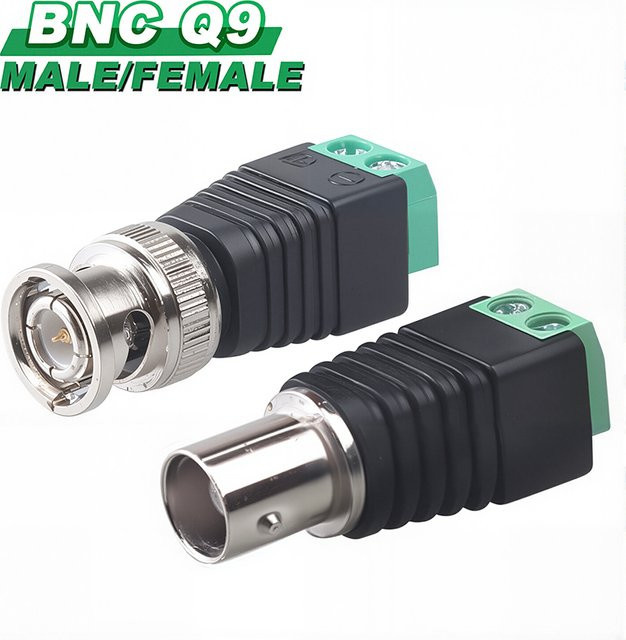 4er-Set BNC Q9 Adapter Set mit männlichen und weiblichen Steckern für CCTV Überwachungskameras und Audio-Video-Anschlüsse in Schwarz - Bild 1