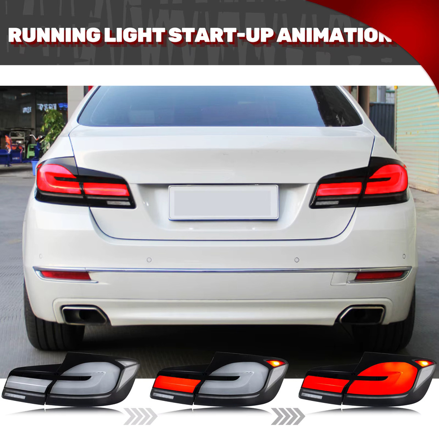 LED-Rückleuchten für BMW 5er-Reihe F10 M5 525i 535i (2009-2016) mit sequenziellem Blinker in Grau, passend für F10 (nicht passend für F11) - Bild 3