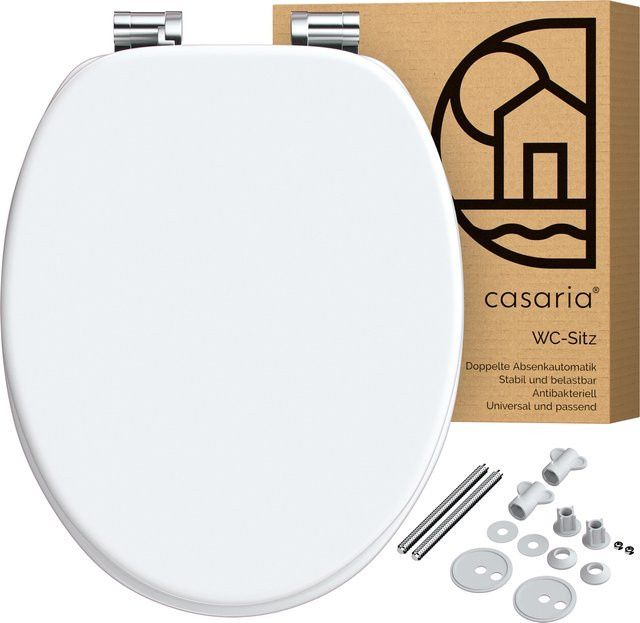 Casaria Toilettensitz in Weiß mit Soft-Close-Absenkautomatik und runder Form - Bild 1