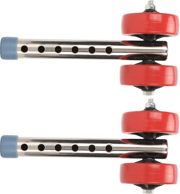 TOMTOP JMS Ersatzset Rollatorräder Schwerlast Universal aus Edelstahl in Silber und Rot, 6 Stufen höhenverstellbar, 1 Paar - Bild 1
