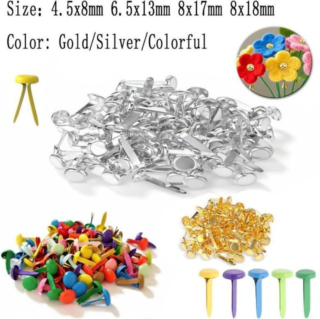 Bunte Split Pins aus Metall für DIY-Bastelprojekte, Scrapbooking und Dekoration, Multicolor - Bild 1