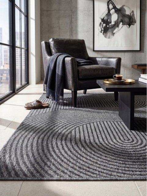 Flachgewebe-Teppich Kadima Design aus Polypropylen in Anthrazit, B/T: 160 x 220 cm - Bild 1