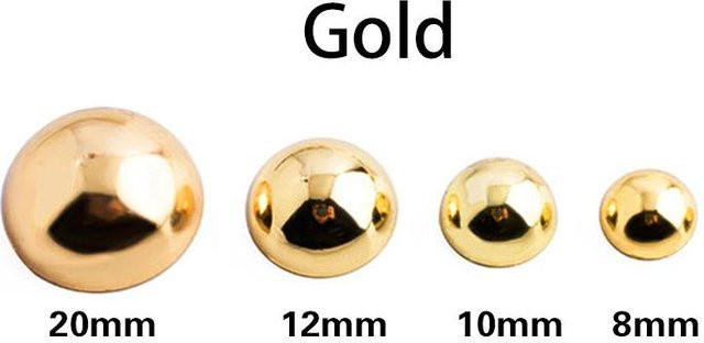 10 Stück Pilzkuppel Nieten aus Edelstahl in Gold von 2NLifeStyle für Lederhandwerk, Größe: 12 mm - Bild 1
