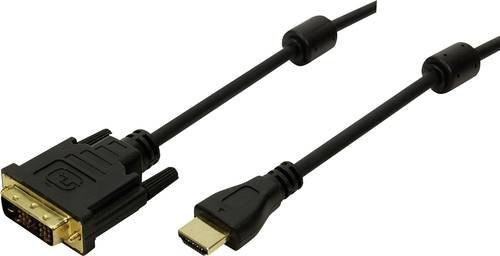 LogiLink HDMI auf DVI-D Adapterkabel Schwarz, Länge: 3,00 m - Bild 1
