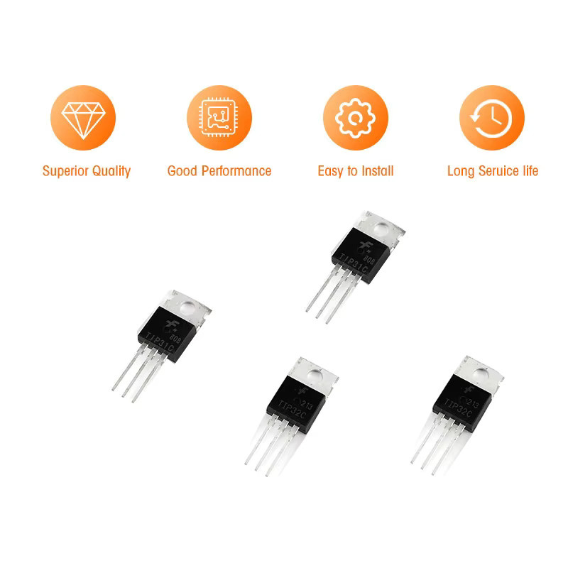 YTDMEN Transistor Kit TIP31C und TIP32C im TO-220 Gehäuse, 5er Set, Schwarz - Bild 1