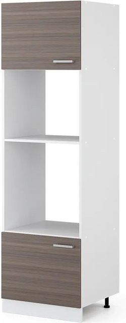 Vicco Mikrowellenschrank R-Line Küchenregal Grau/Weiß, B/T/H: 60 x 57,2 x 207 cm - Bild 1