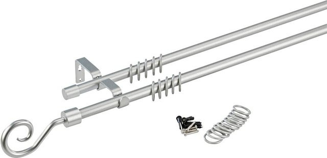 POCOline Stilgarnitur Kringel aus Metall in Silber, ausziehbar von 130 bis 240 cm, Durchmesser: 1,6 cm, 2 Läufe - Bild 1