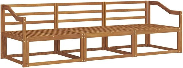 vidaXL Outdoor-Sofagarnitur 3-teilig aus Massivholz Akazie in Braun mit Lamellen-Design - Bild 1